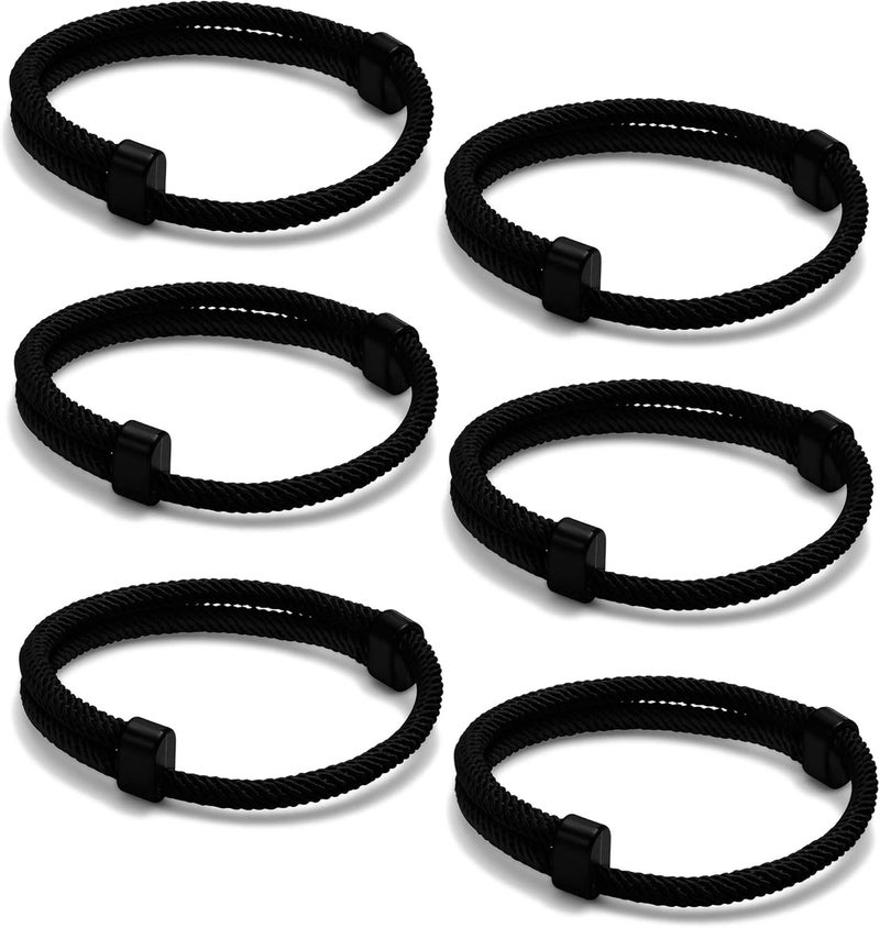 TempBeau Store Nautical Braided Rope Bracelets Set - 6 Pcs Adjustable Braided Cord Bracelet, Handmade Navy Marine String Bracelet with Metal Knot, Men Women Braided Bracelets Gifts - Image 1